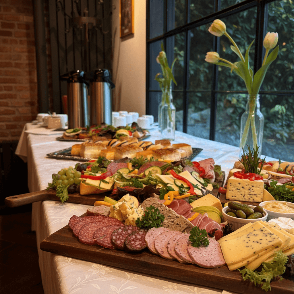 Wurst und Käseplatten Bestattungskaffee